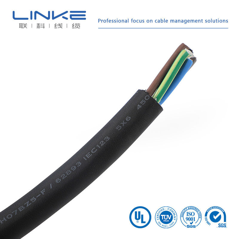 Tùy chỉnh XLPE3 Core 6 sup2 Cáp sạc để sạc đống dây trong Đường điện ngầm EV Cáp sạc đống