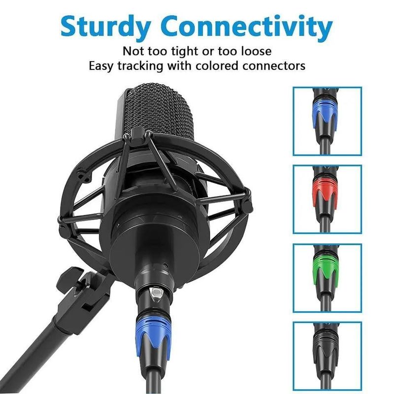 Cáp XLR 3m Đực sang Cái với Dây Đồng Trần cho Kết nối Micro Âm thanh Chất lượng cao