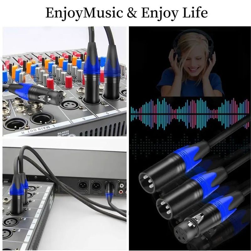 Cáp XLR 3m Đực sang Cái với Dây Đồng Trần cho Kết nối Micro Âm thanh Chất lượng cao