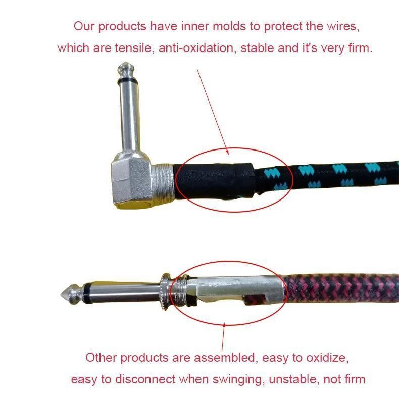 Braid Jack Electric Tweed Guitar Cables 6.35MM Với Công nghệ không tiếng ồn cho âm thanh chuyên nghiệp