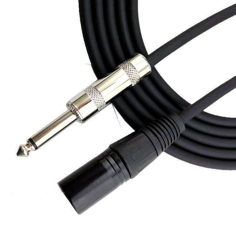 góc thẳng dây cáp guitar điện 10FT / 30FT Đen đan 6.35mm 1/4 inch