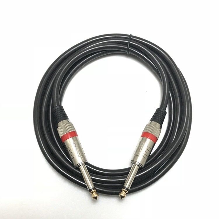 góc thẳng dây cáp guitar điện 10FT / 30FT Đen đan 6.35mm 1/4 inch