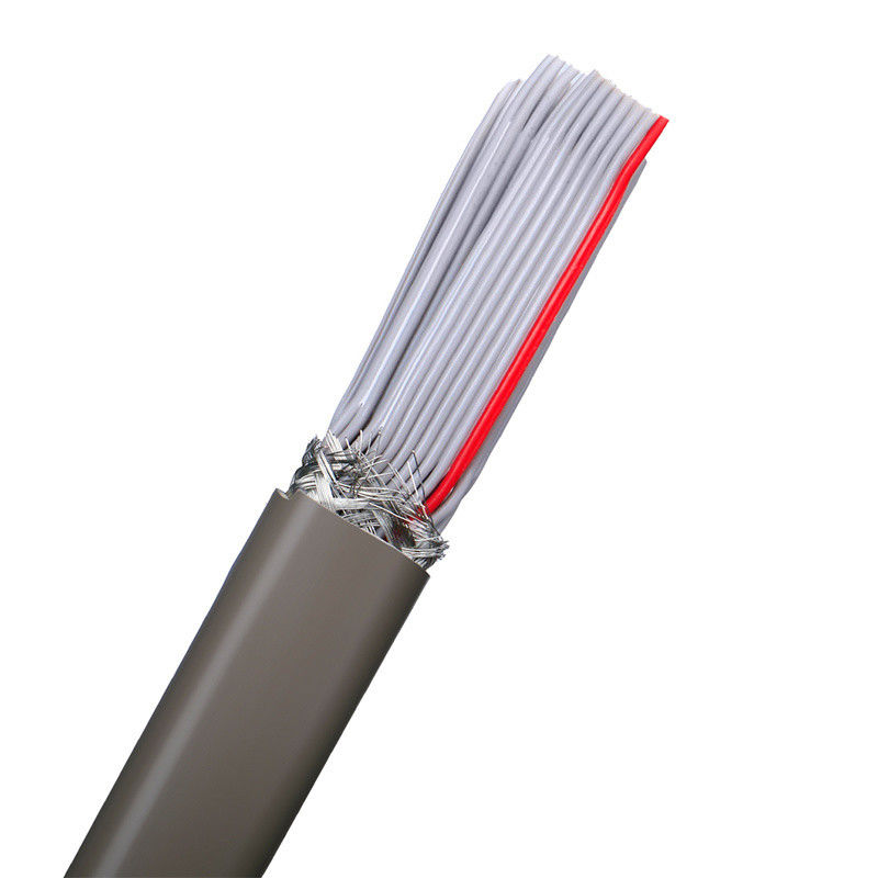 Vật liệu lớp vỏ PVC UL2464 Xám với cạnh đỏ 20 pin Cáp loa ruy băng phẳng
