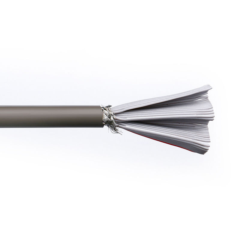 Vật liệu lớp vỏ PVC UL2464 Xám với cạnh đỏ 20 pin Cáp loa ruy băng phẳng