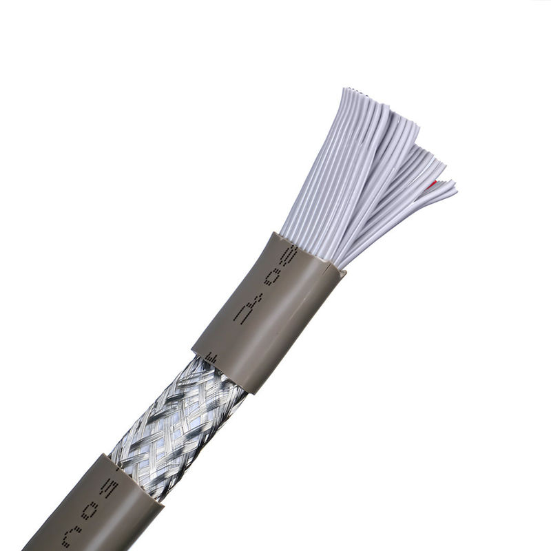 Vật liệu lớp vỏ PVC UL2464 Xám với cạnh đỏ 20 pin Cáp loa ruy băng phẳng