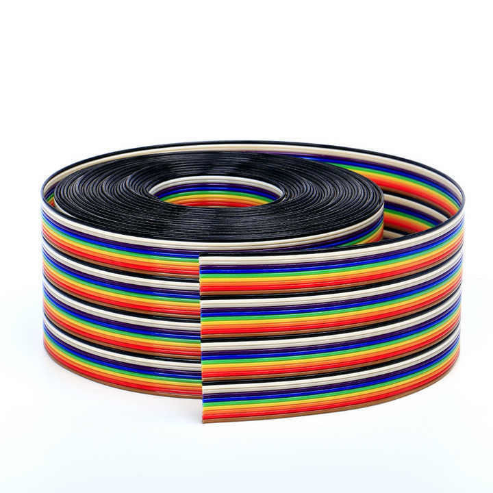UL2651 28AWG 1.27mm Pitch 10pin 12pin Rainbow Ribbon Harness Cable phẳng cho công nghiệp