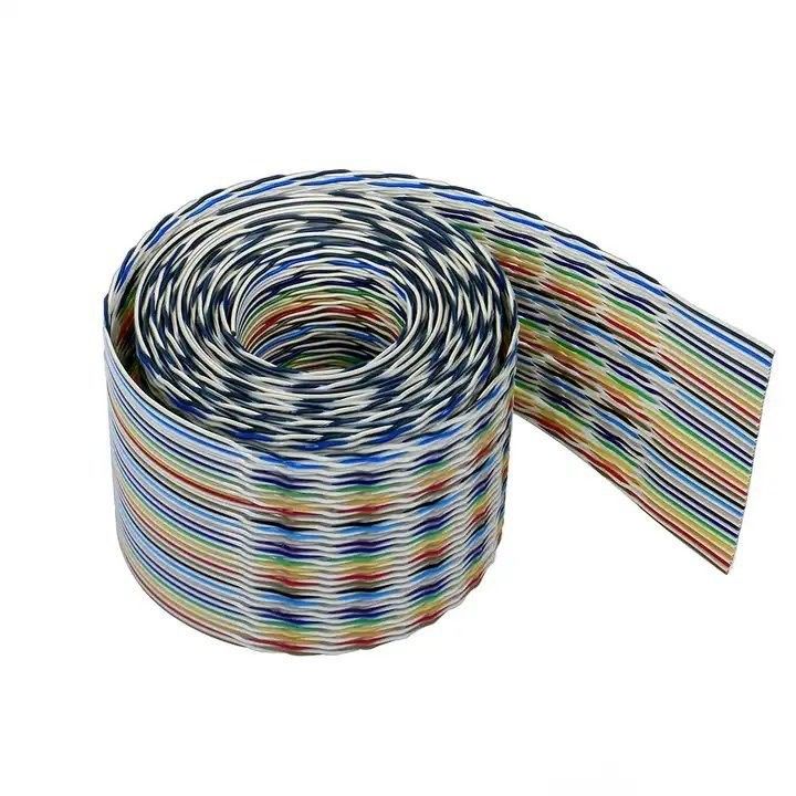 UL2651 28AWG 1.27mm Pitch 10pin 12pin Rainbow Ribbon Harness Cable phẳng cho công nghiệp