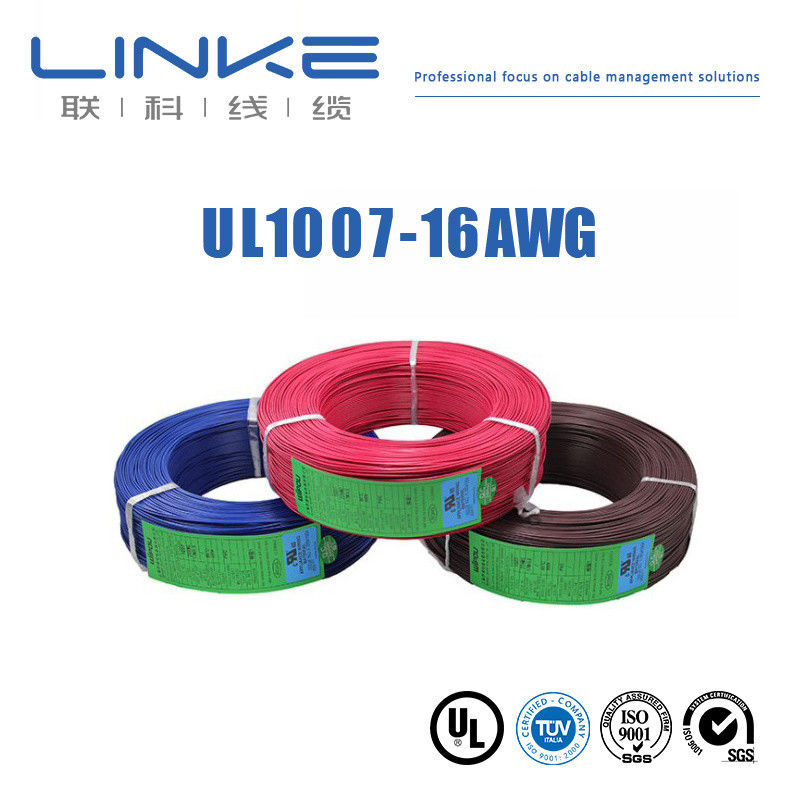 Chống nhiệt UL1007 PVC dây cách nhiệt 16-28 AWG Cáp đồng thùng với phạm vi nhiệt độ rộng