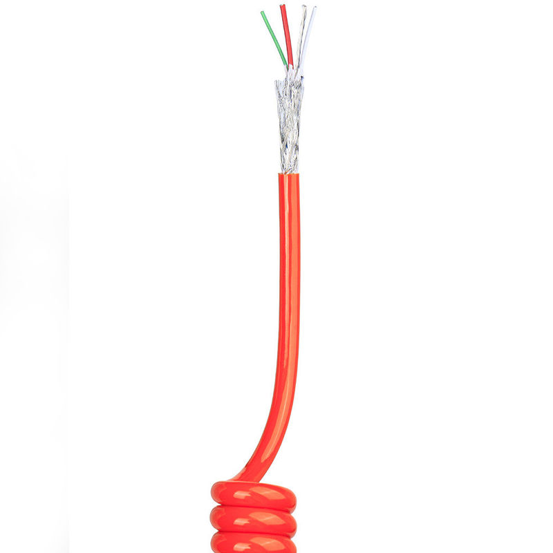 US TPU/PUR/PU Cáp ròng xoắn ốc với độ đàn hồi mạnh Conductor đồng trần