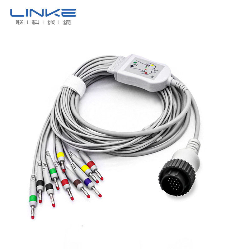 Multi Leads Tined Copper ECG EKG Cable cho giám sát tín hiệu điện áp cao y tế