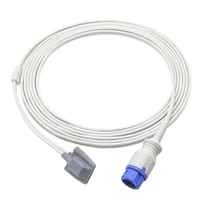 SpO2 Extension Adapter Cable TPU cách nhiệt Cáp thiết bị y tế tái sử dụng Cáp kết nối thiết bị y tế