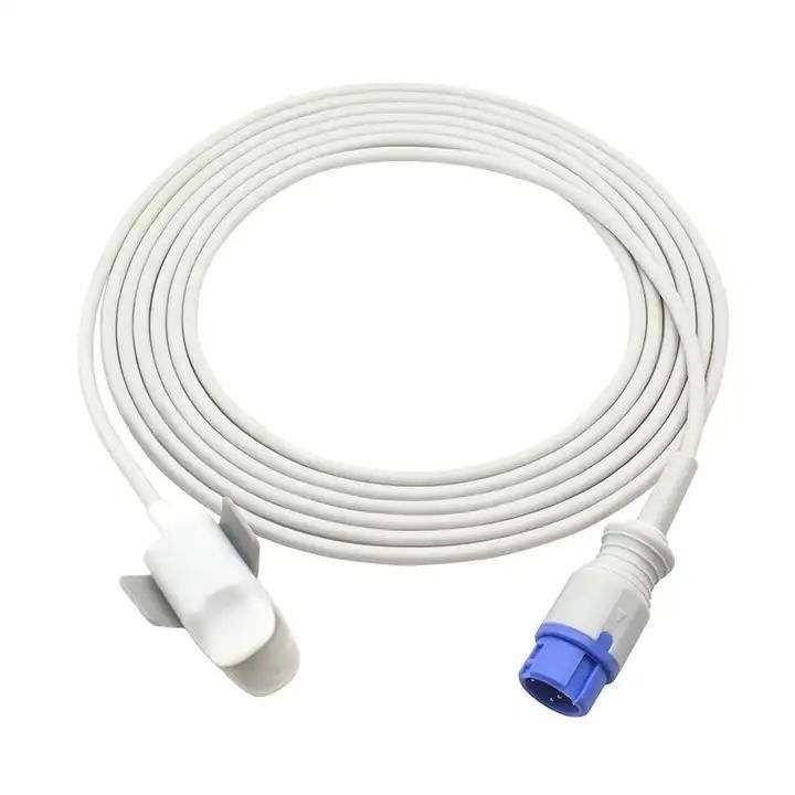 SpO2 Extension Adapter Cable TPU cách nhiệt Cáp thiết bị y tế tái sử dụng Cáp kết nối thiết bị y tế