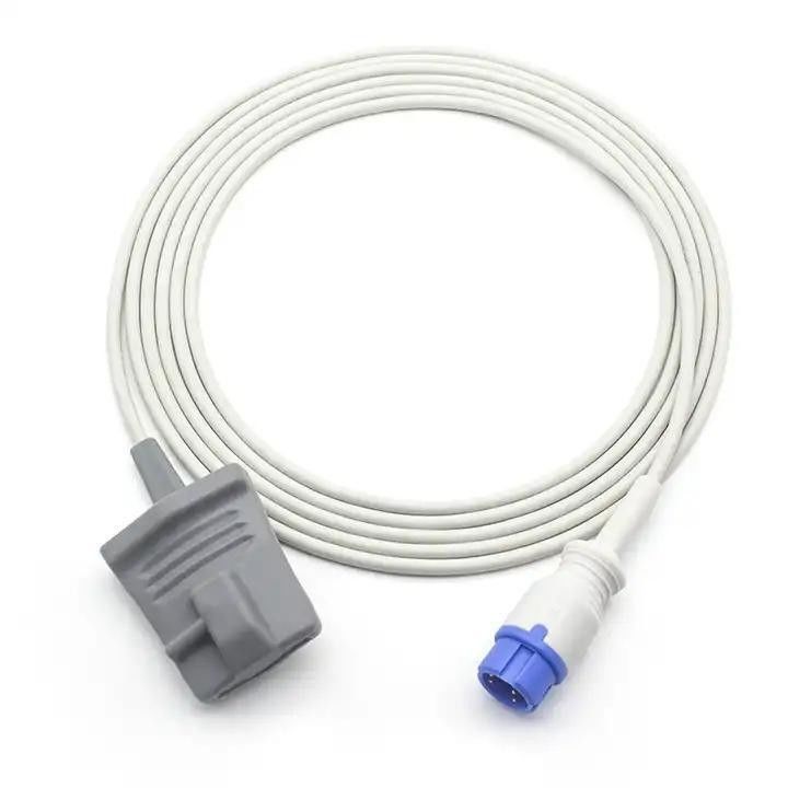 SpO2 Extension Adapter Cable TPU cách nhiệt Cáp thiết bị y tế tái sử dụng Cáp kết nối thiết bị y tế