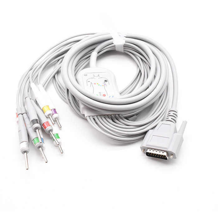 Cáp ECG vỏ TPU với lõi đồng mạ thiếc và các tùy chọn tùy chỉnh cho thiết bị y tế
