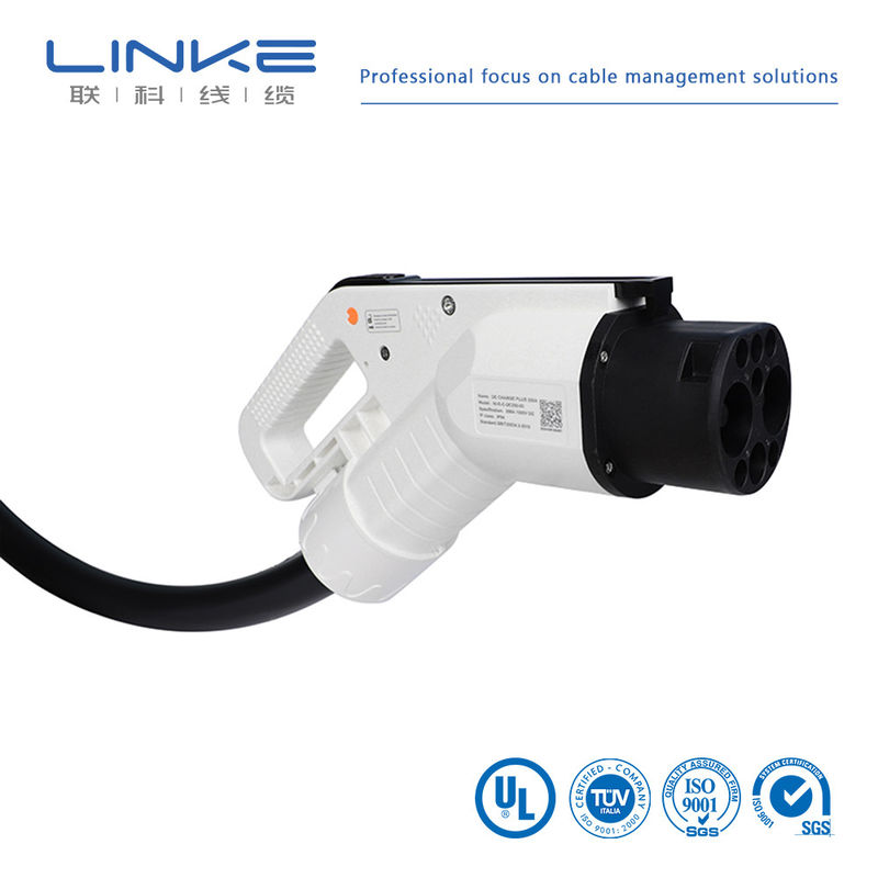 Đen Type2 đến Type2 EV sạc cáp 32A 11kw 3 giai đoạn với áo khoác silicone