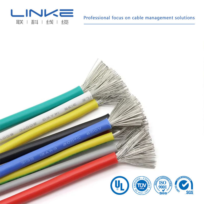 UL3135 Sợi cao su silicone 30 28 26 24 22 20 18 16 14 12 10 AWG Cáp chiếu sáng đèn LED đồng mềm cách nhiệt