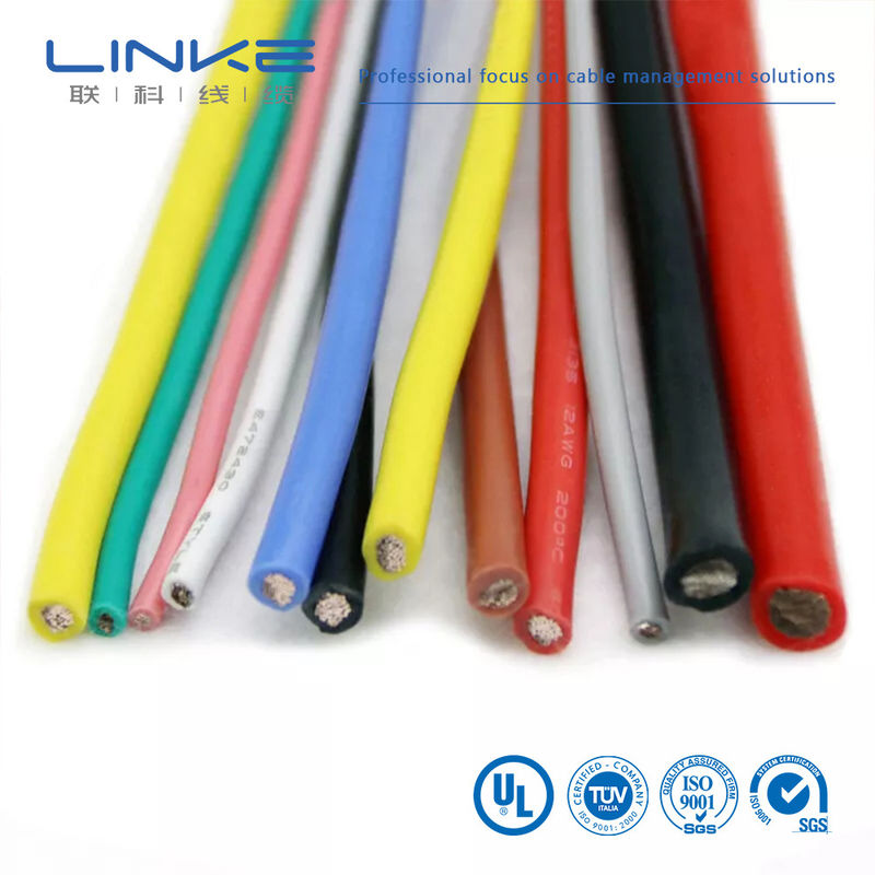 UL3135 Sợi cao su silicone 30 28 26 24 22 20 18 16 14 12 10 AWG Cáp chiếu sáng đèn LED đồng mềm cách nhiệt