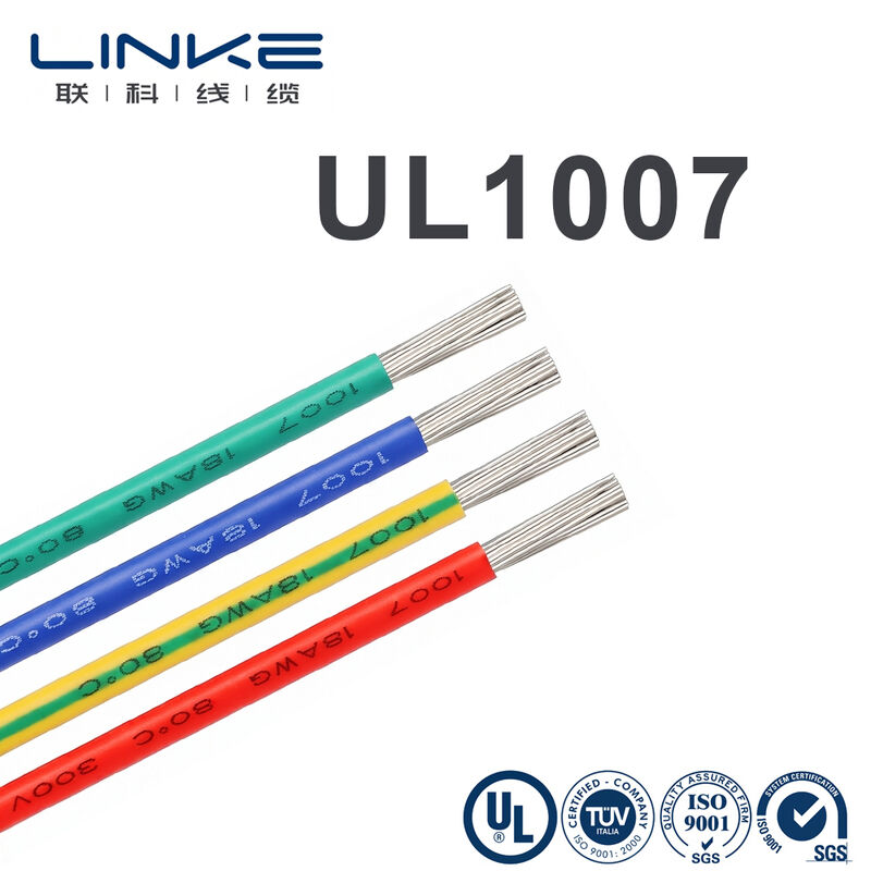 Dây nối điện tử UL1007 với dây dẫn bằng đồng đóng hộp Vỏ bọc PVC được định mức 300V và có thể tùy chỉnh